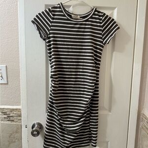 Heart & Hips Striped Bodycon Maternity Dress